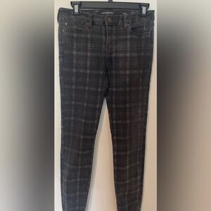 Liverpool The Skinny Charcoal Plaid Jeans Womens 4/27